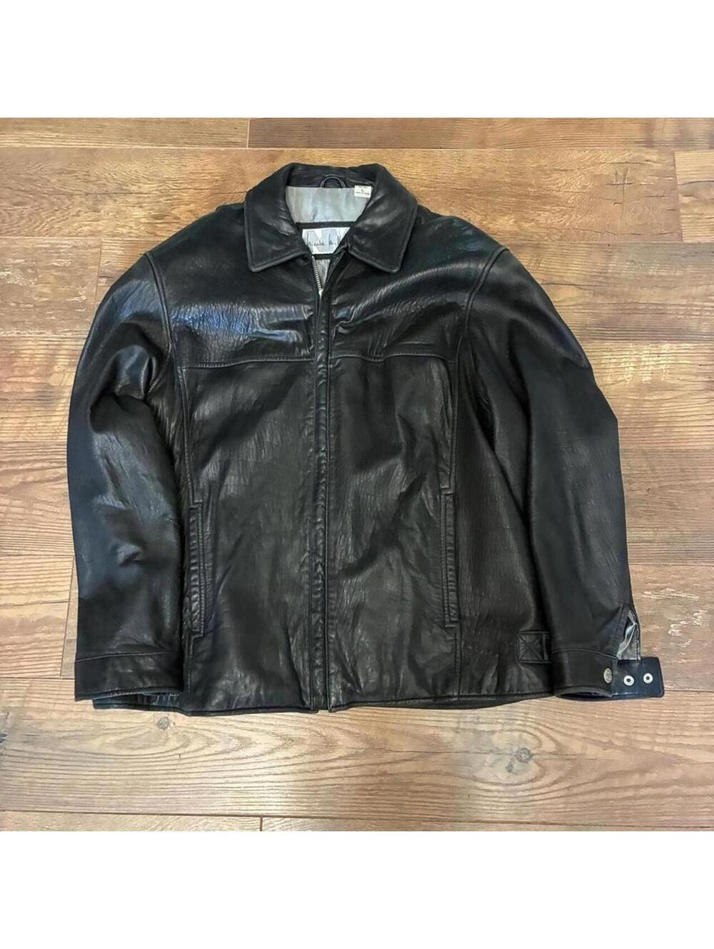 Nicole Miller Men’s Black Leather Jacket